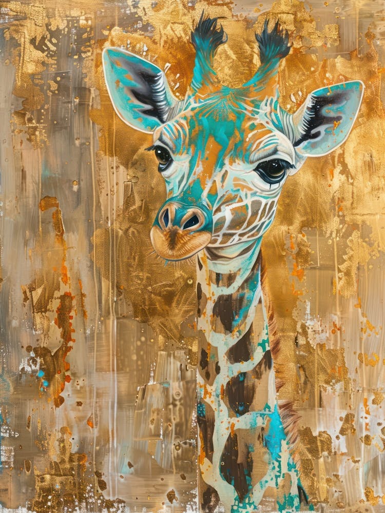 Baby Giraffe Gold Effect Collage 3