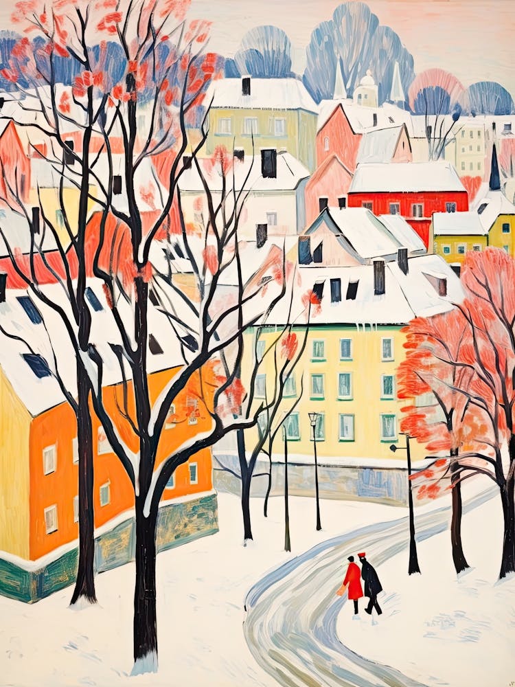 Winter Snow Stockholm   Sweden Snow Illustration 1