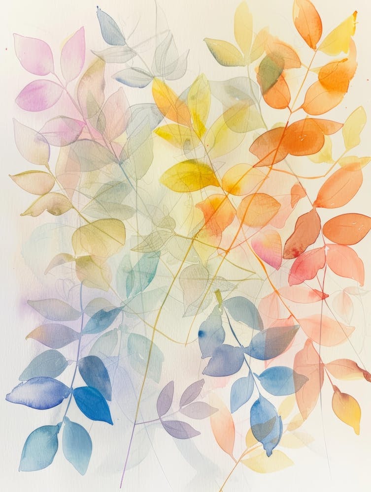 Watercolor Leaves 22