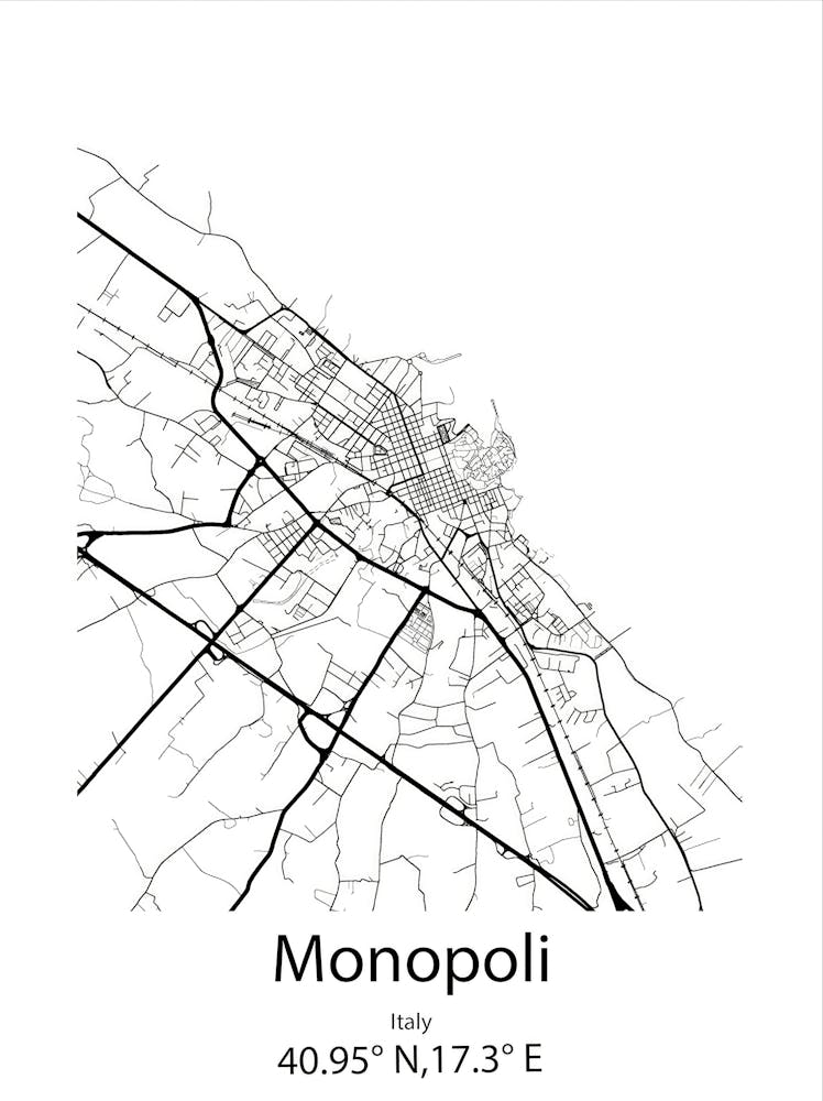 Monopoli, Italien Minimalistische Karte