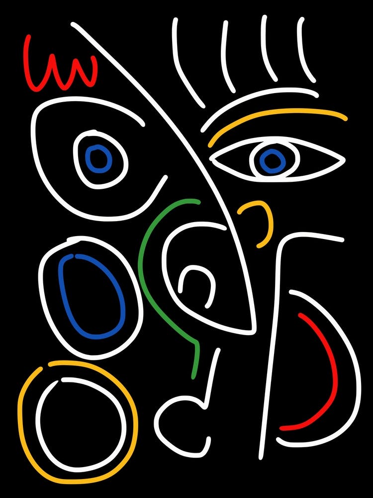 Line Art Colorful Portrait