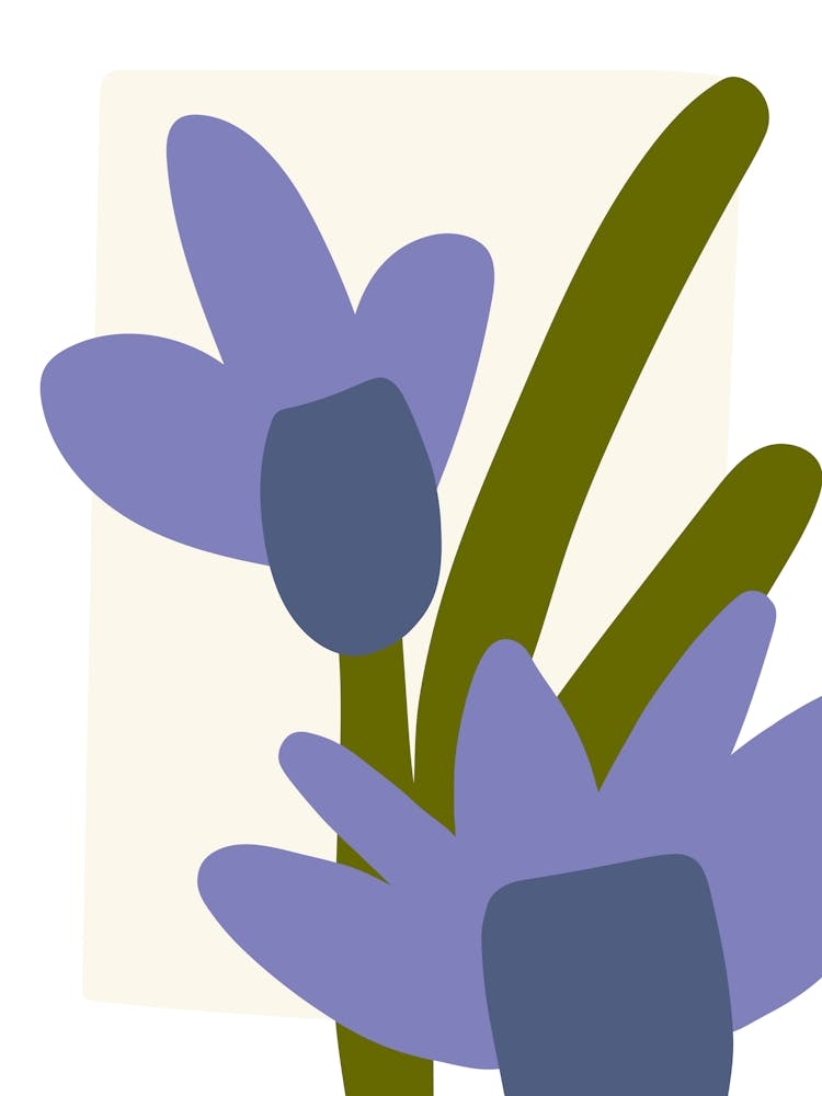 Orchids Simple Drawing Organic Lilac Green Lilac