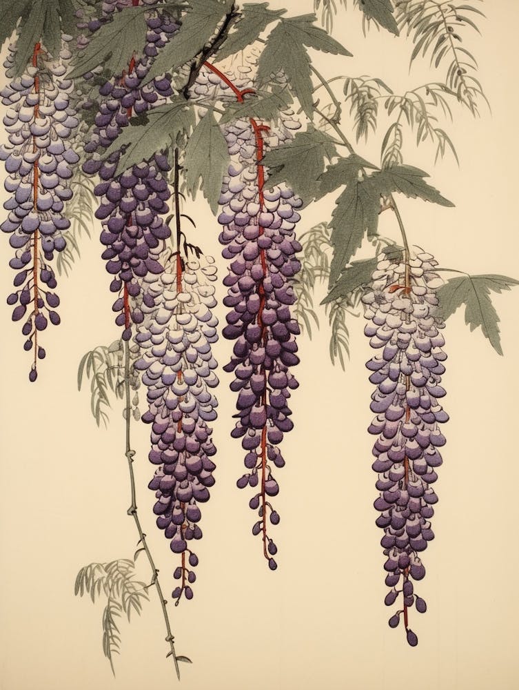 Fuji Wisteria 1 Vintage Japanese Botanical