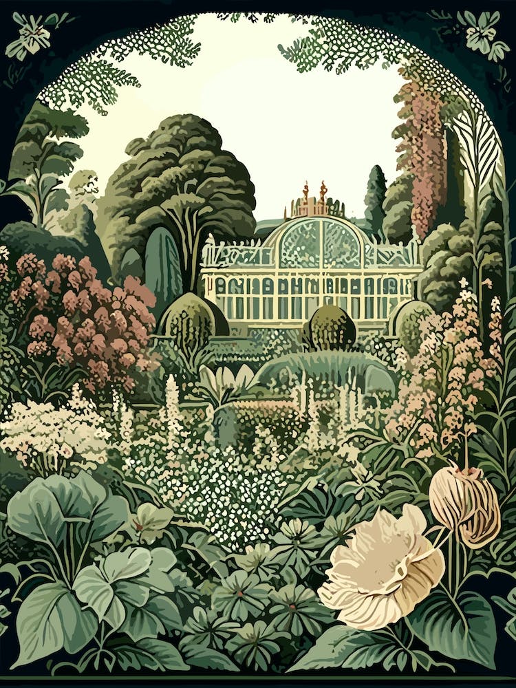 Schönbrunn Palace Gardens, Austria Vintage Botanical