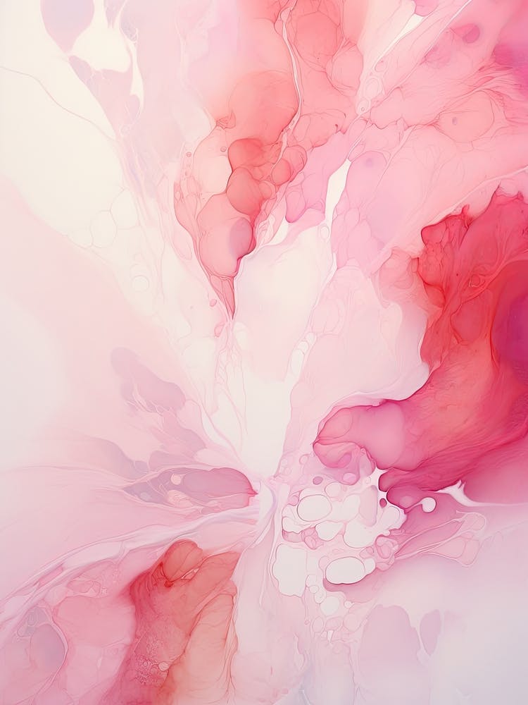 Rosa und Weißer Fluss Abstraktes Gemälde 0