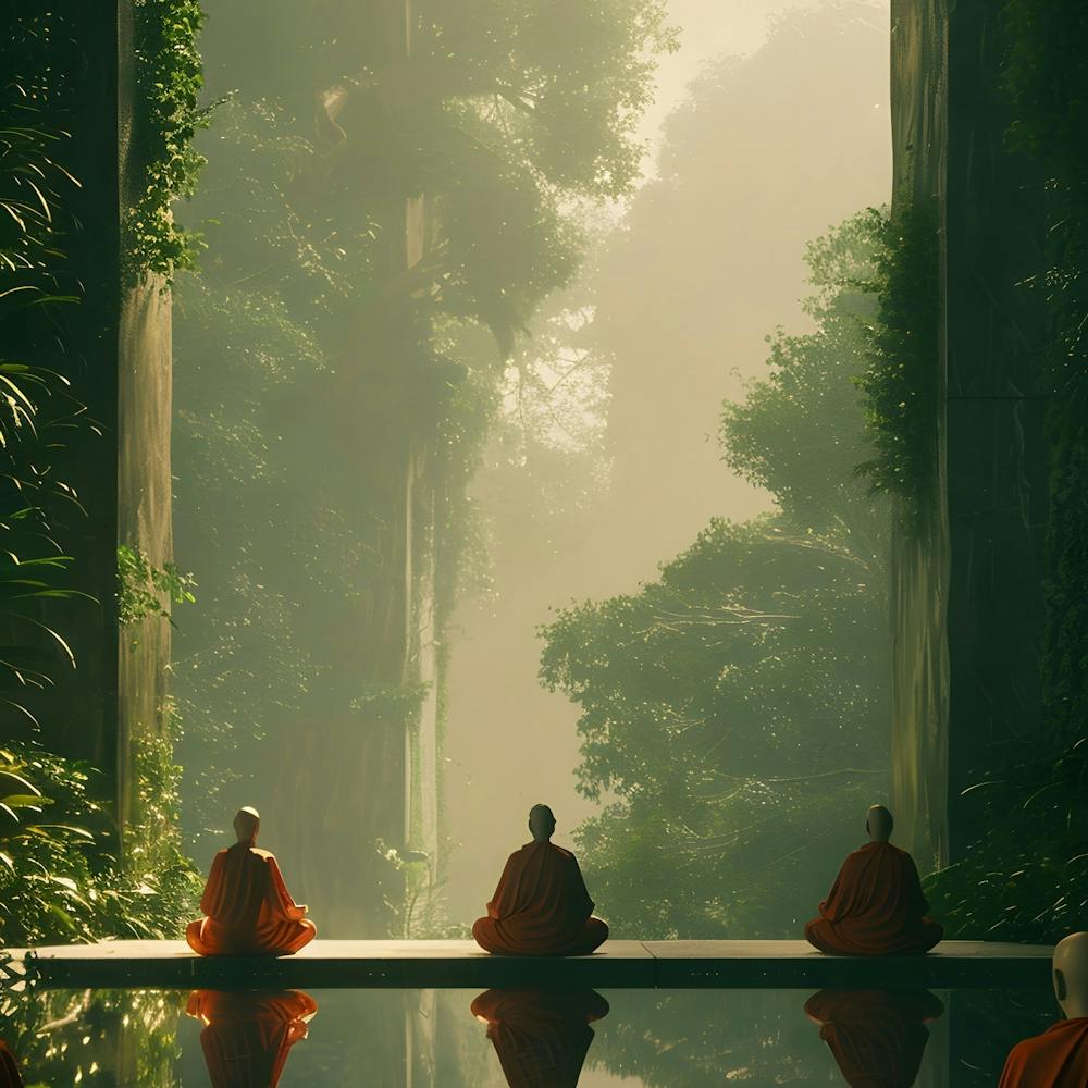 Monks In The Forest 1