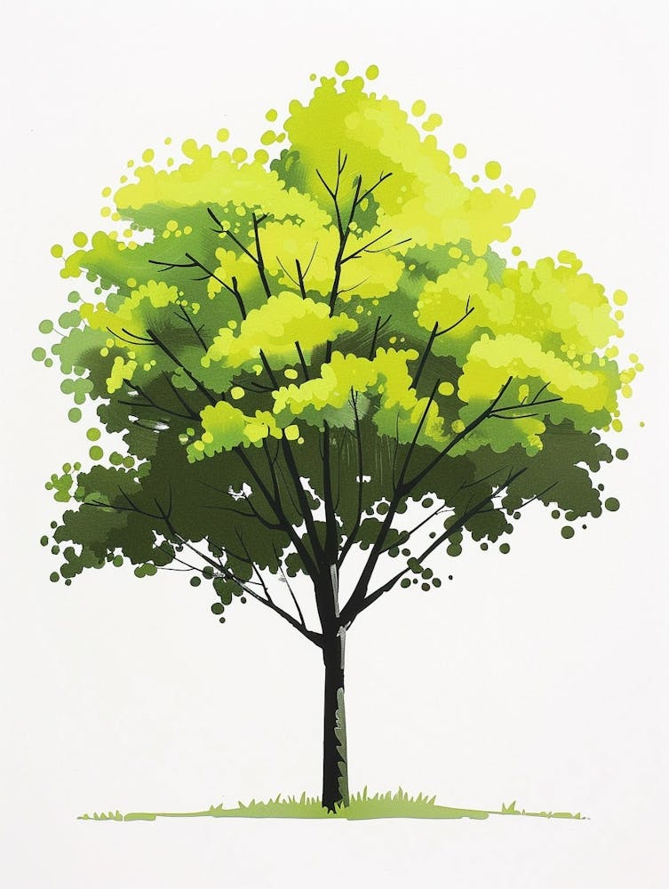 Lime Tree Pixel Illustration 2
