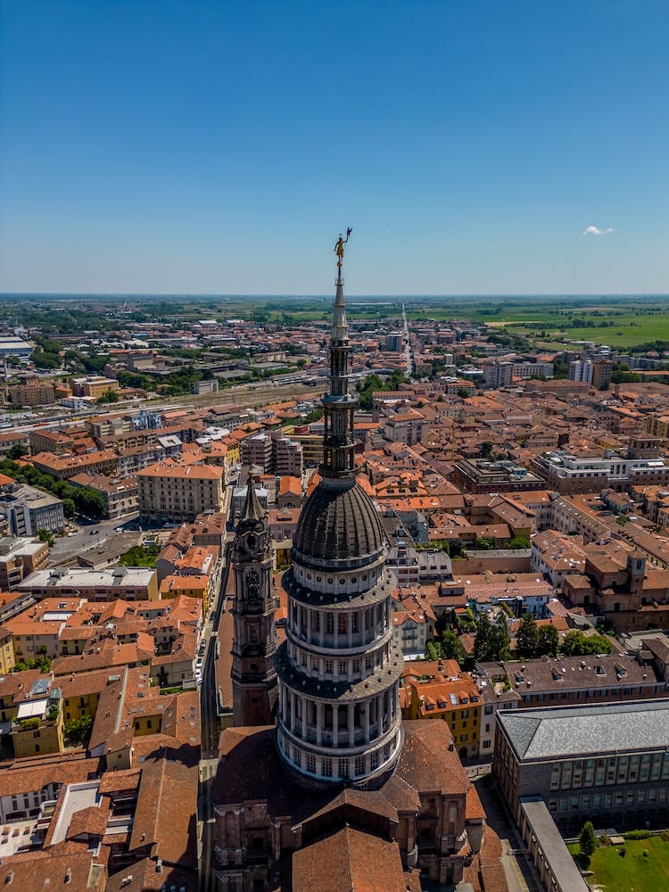 Top view of a beautiful church in Novara Piedmont region Italy