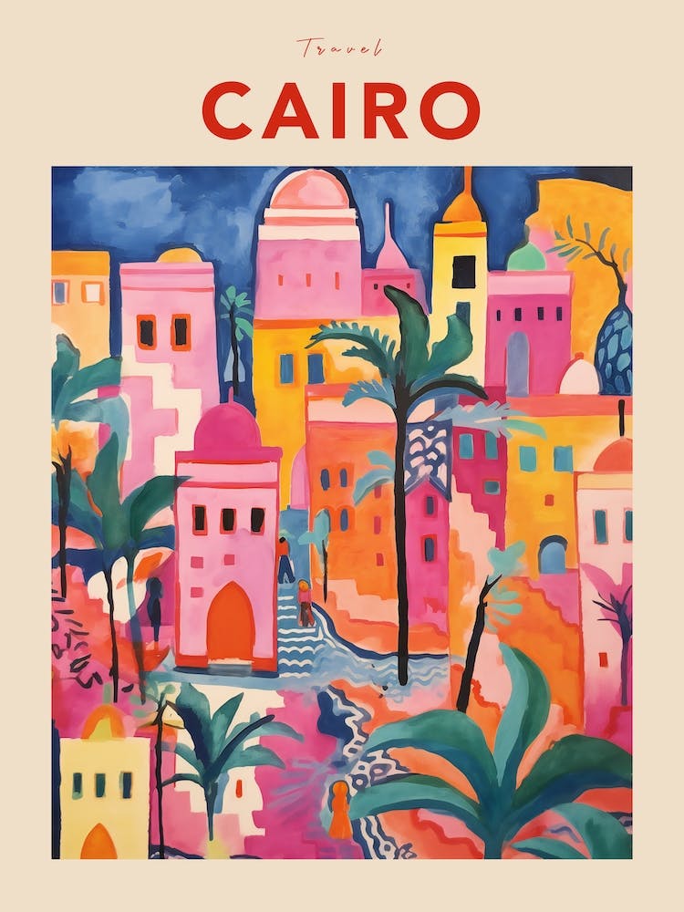 Cairo Egypt 2 Fauvist Travel Poster
