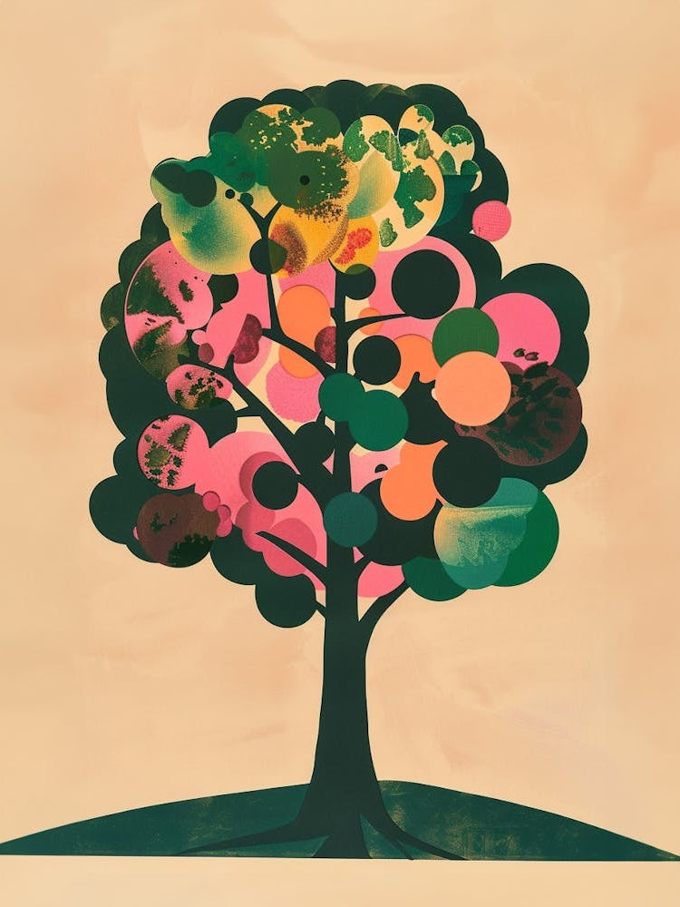 Linden Tree Colourful Illustration 3