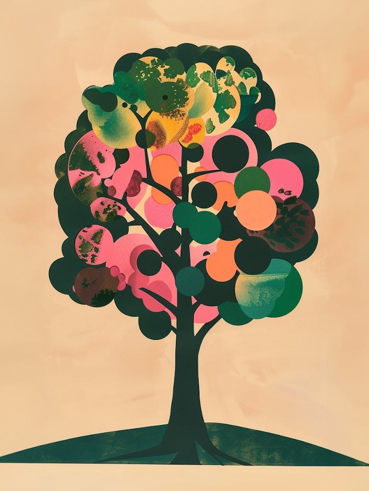 Linden Tree Colourful Illustration 3