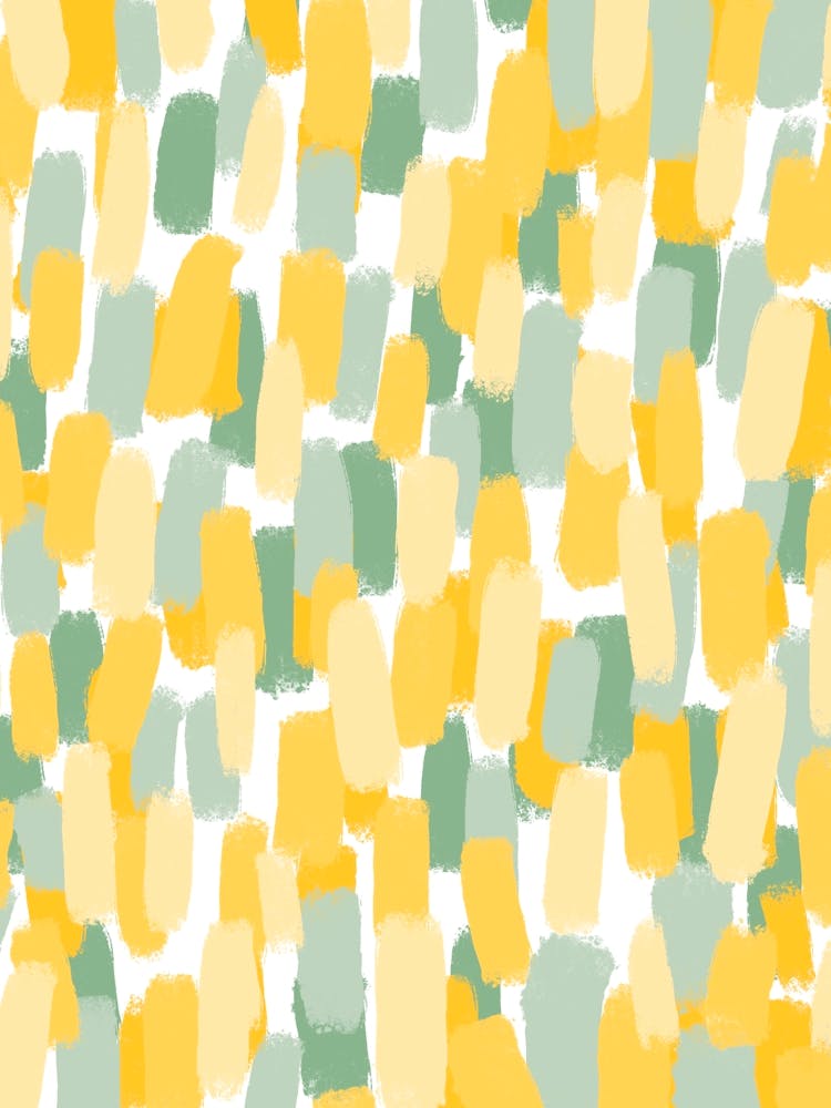 Yellow And Green Brushstrokes Abstract