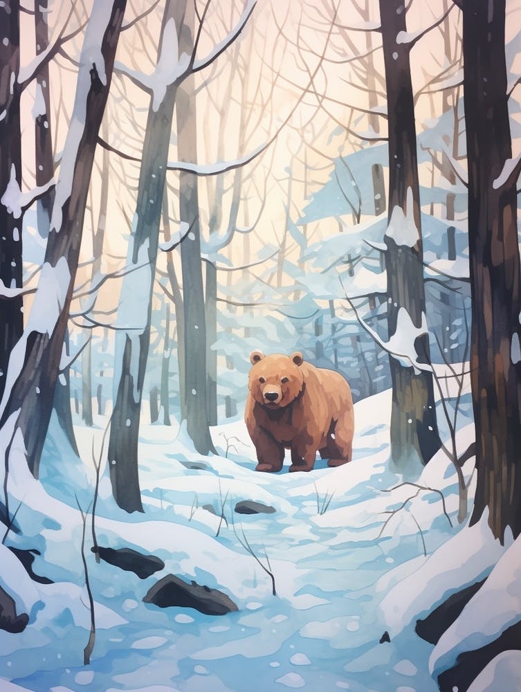 Winterbraunbär 5 Illustration