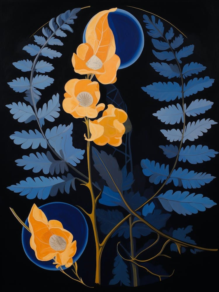 Aconitum 3 Hilma Af Klint Inspired Flower Illustration