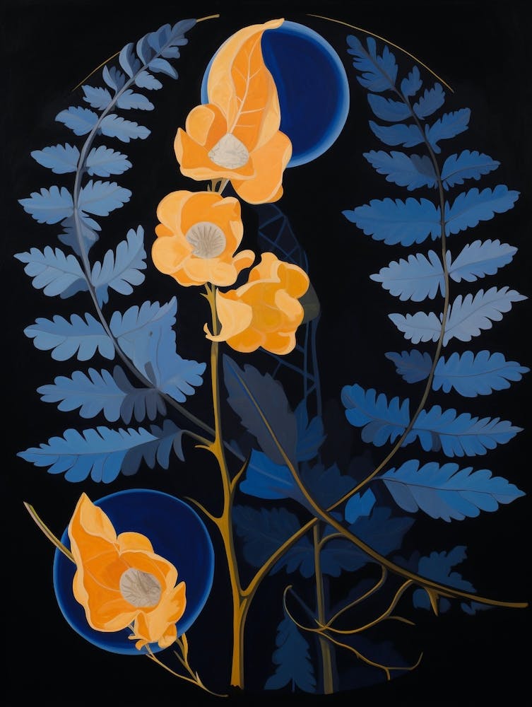 Aconitum 3 Hilma Af Klint Inspired Flower Illustration