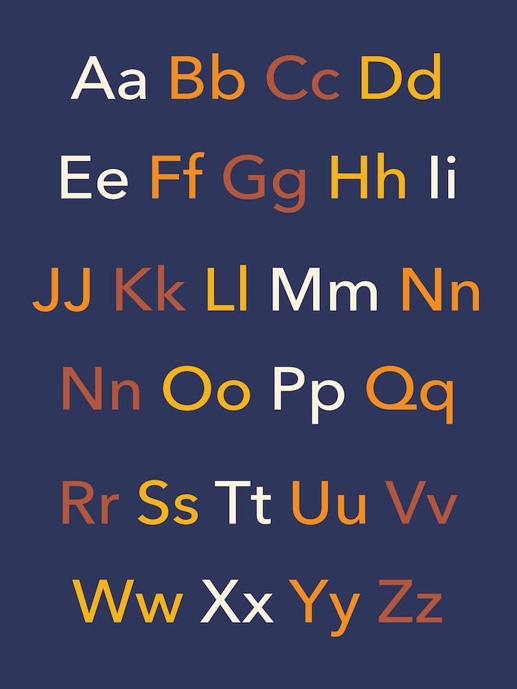 Abc Alphabet Children's Retro Navy