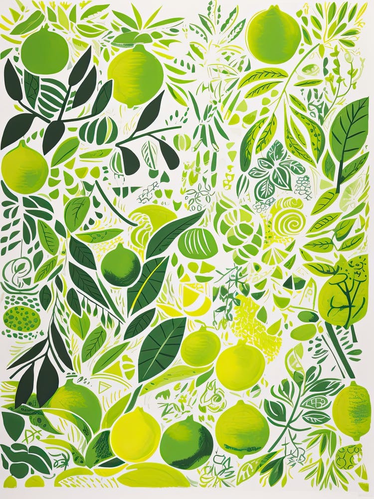 Lime Fruit Drawing 6
