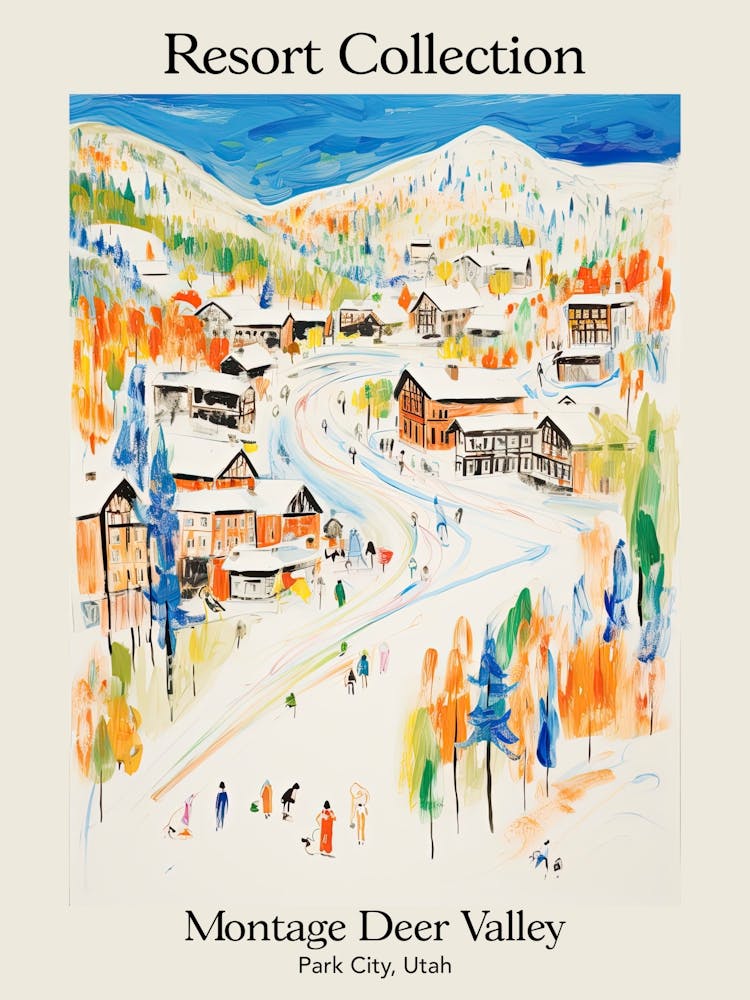 Poster Of Montage Deer Valley   Park City, Utah   Resort Collection Storybook Illustration 4