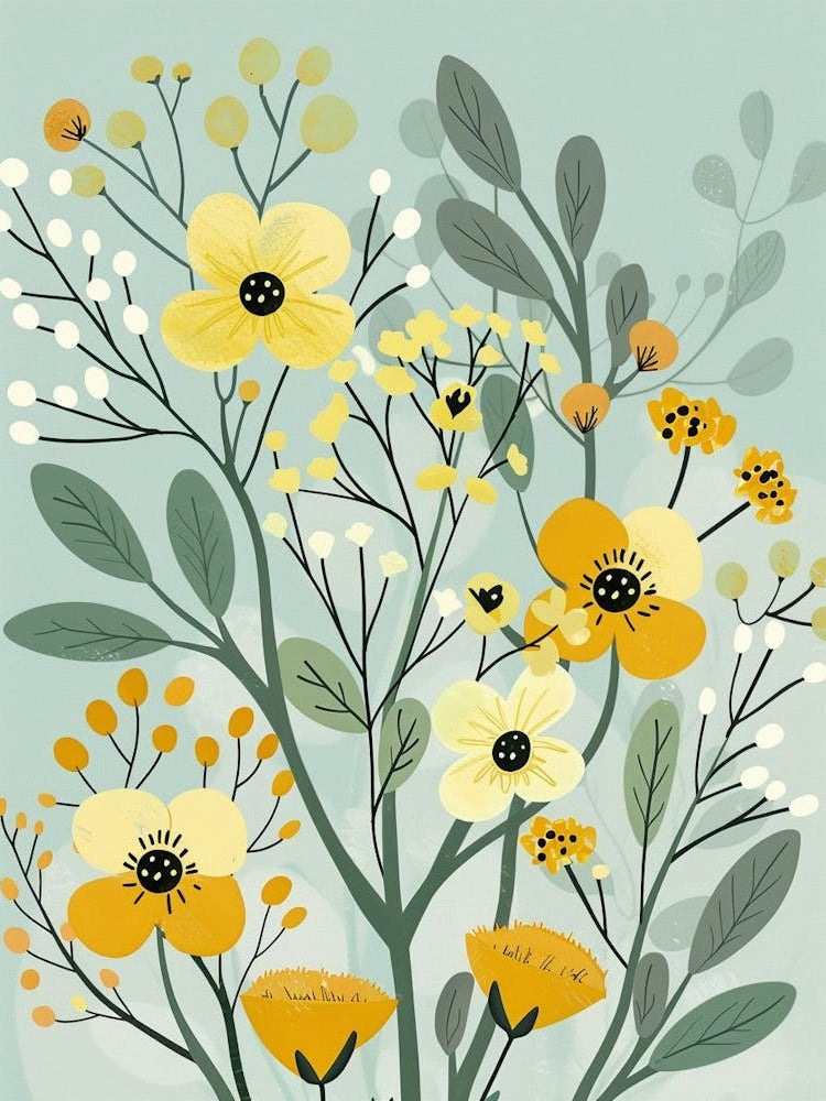 Alder Tree Flat Illustration 3