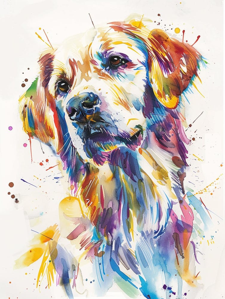 Dog Colourful Watercolour 4