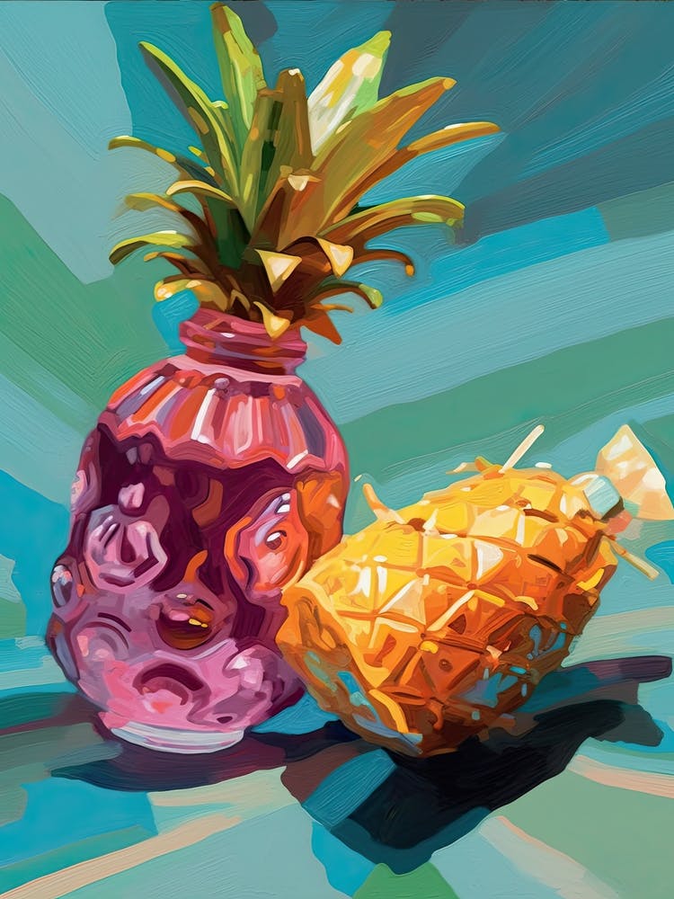 Pineapples Oil Painting 2