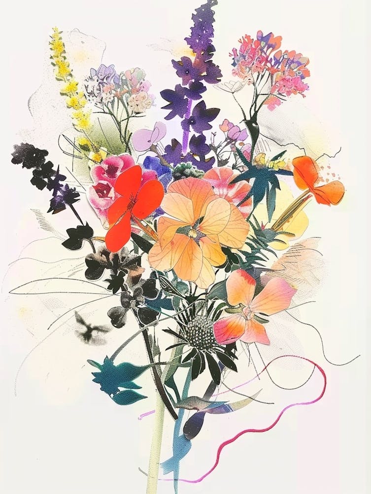 Prairie Clover 4 Collage Flower Bouquet
