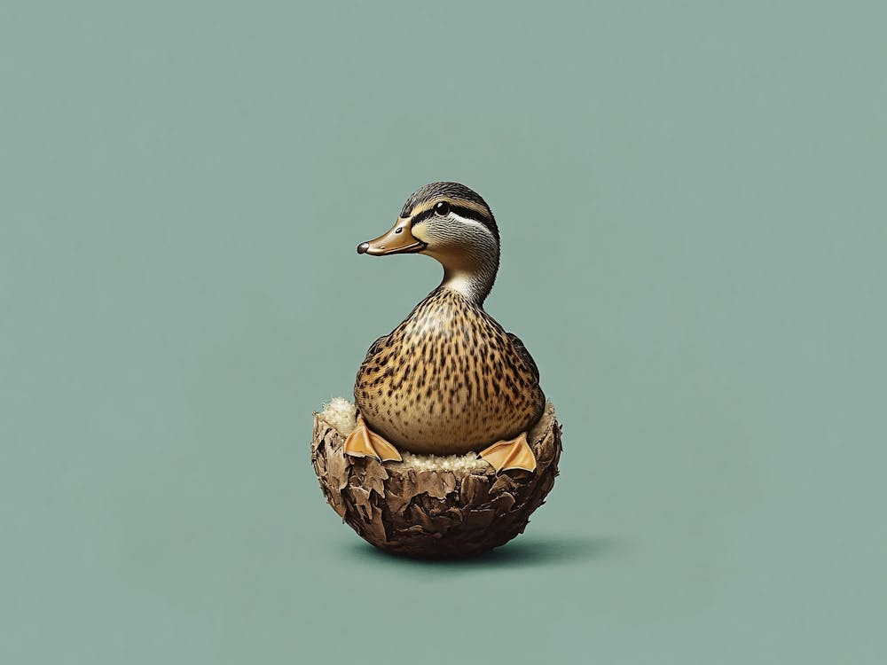 Duck In Nest