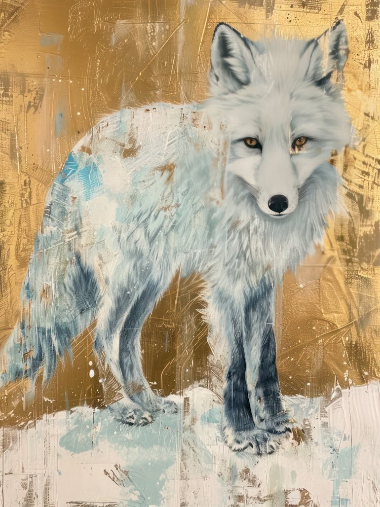 Arctic Fox Gold Effect Collage 3