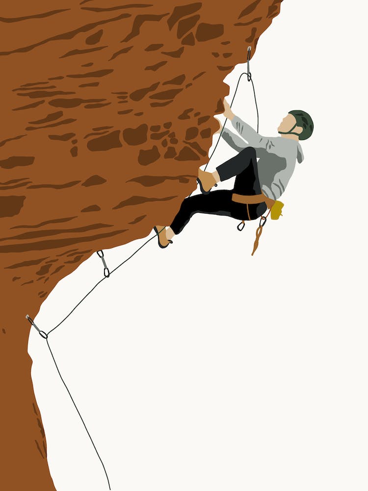 Sandstone Sport Rock Climber