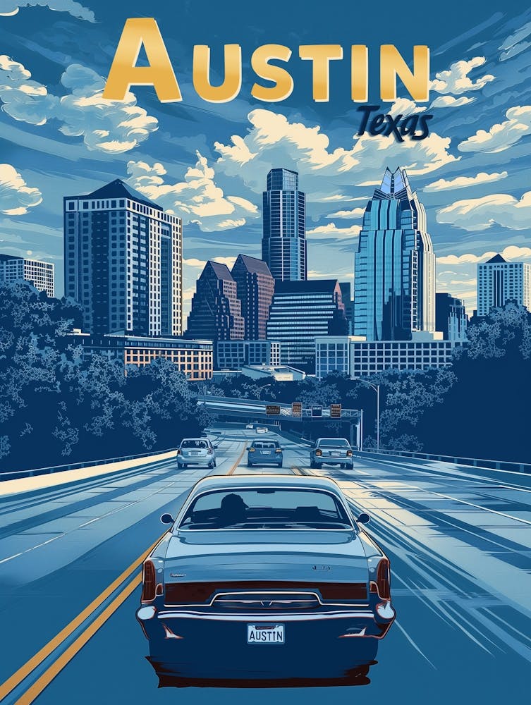 Austin Texas Travel Poster
