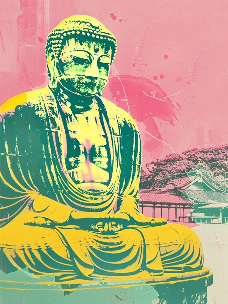 Kamakura Daibutsu Japan Retro Duotone Silkscreen 4