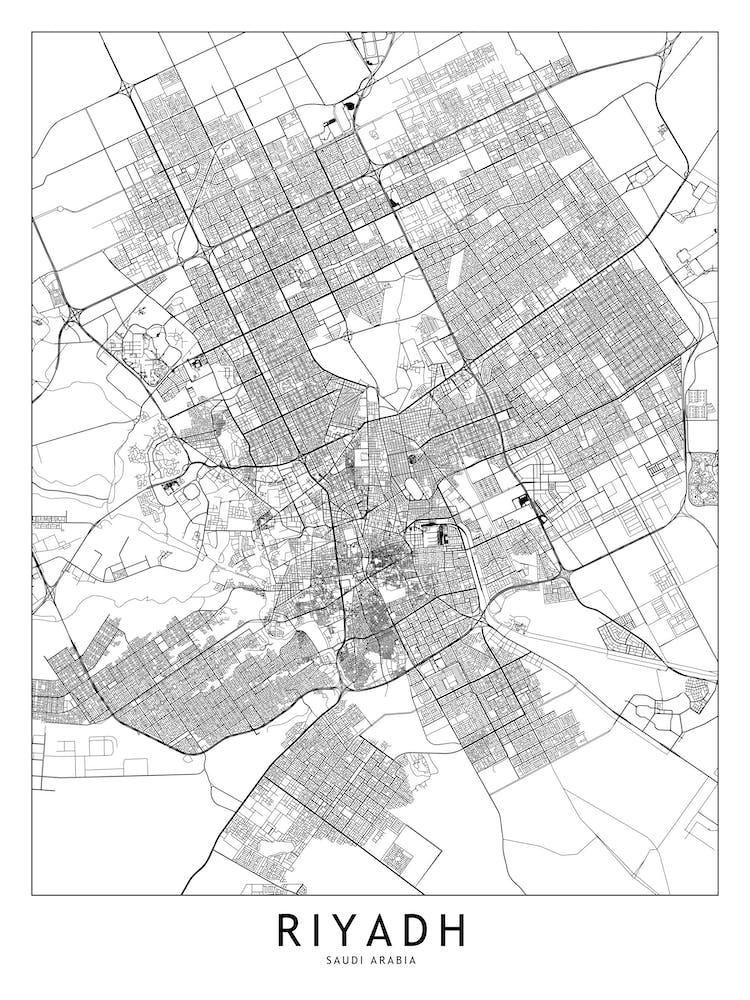 Riyadh White Map