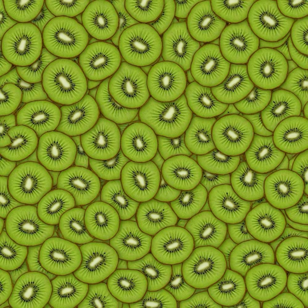 Kiwi Fruit Pattern Green Background