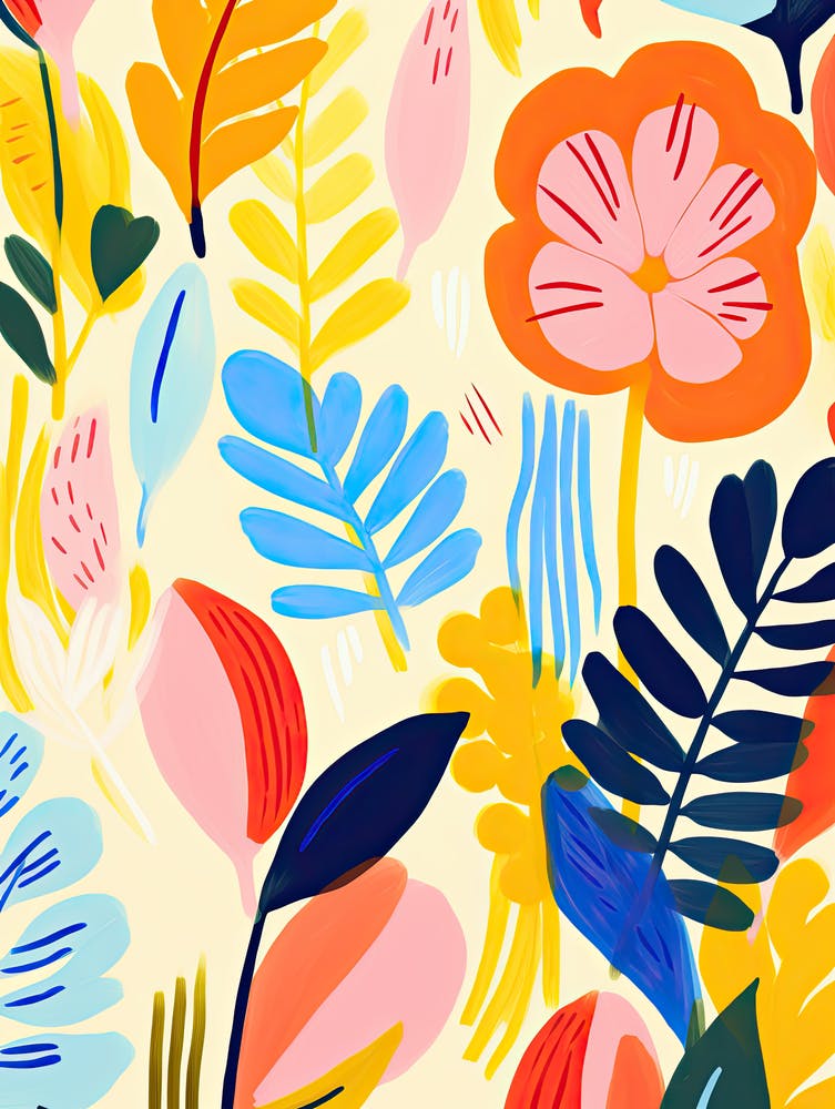 Chromatic Petal Symphony; Whimsical Flower Market
