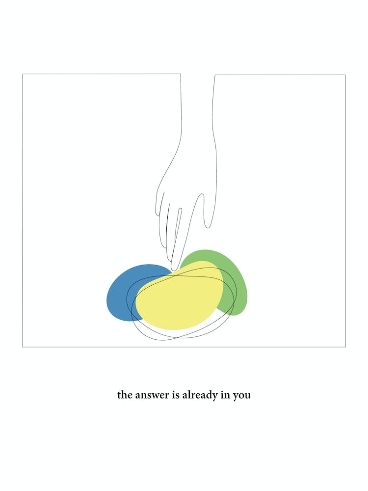 the answer - line art - minimal art