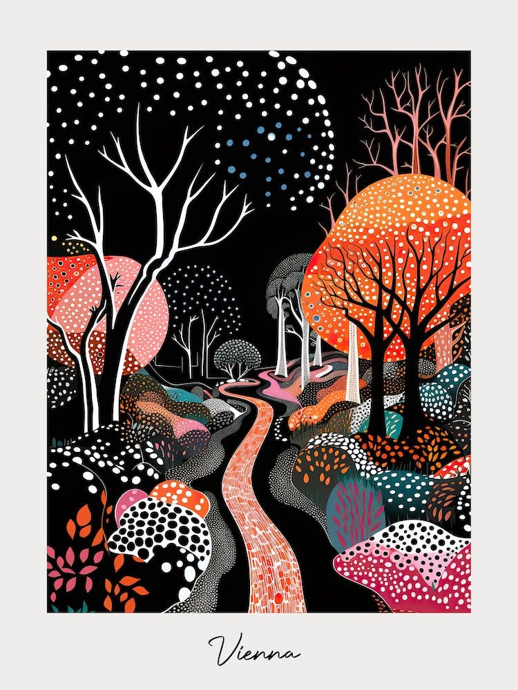 Poster Of Vienna, Illustration In The Style Of Pop Art 1