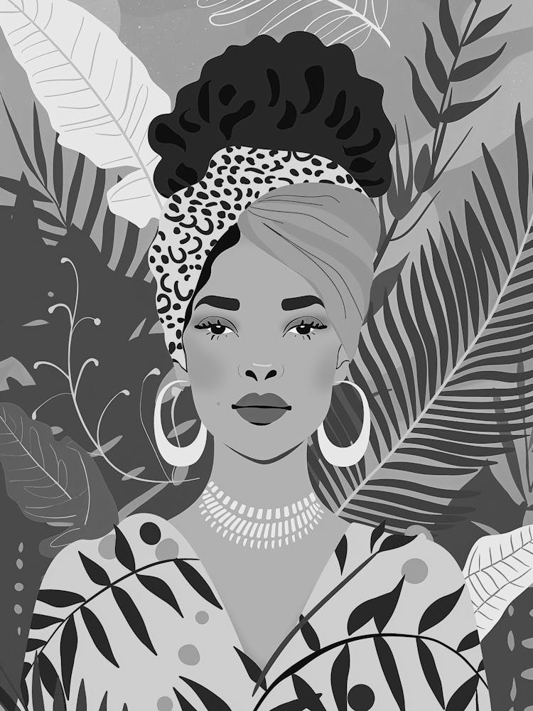 African Woman In Leopard Print