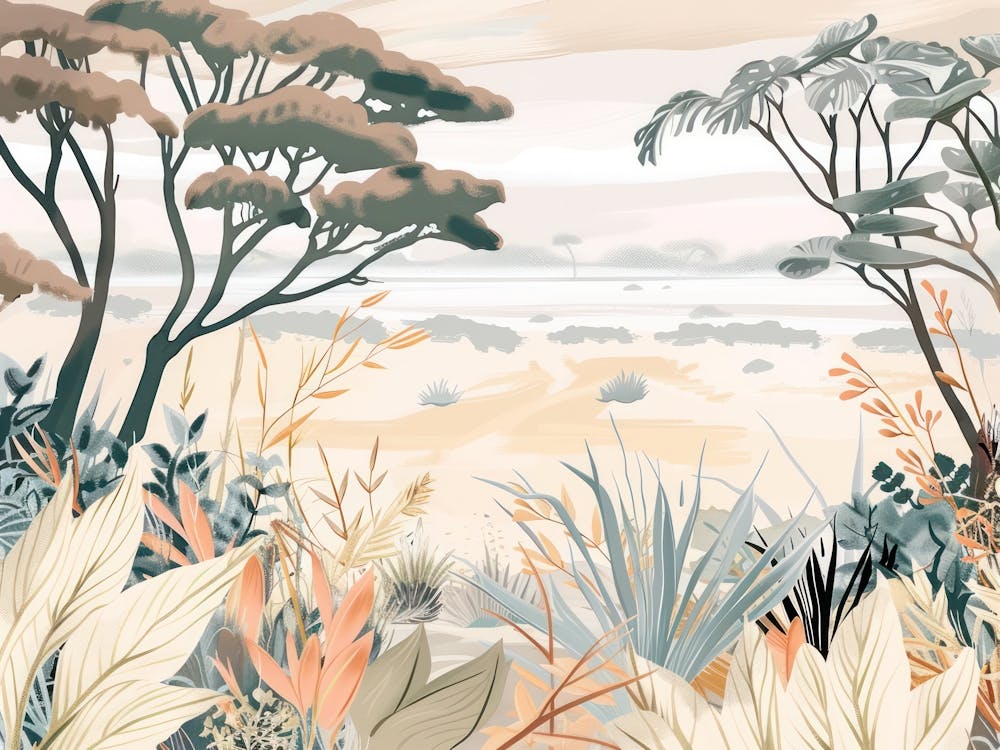 Frogs Tropical Jungle Illustration 2