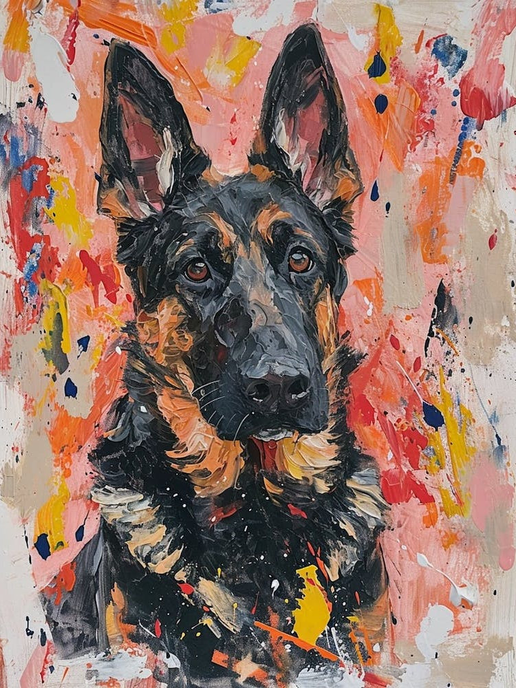 German Shepherd Acrylic Painting 9