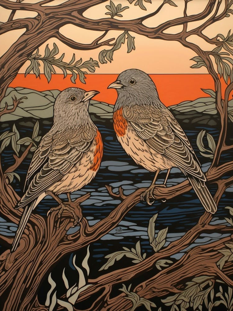 Art Nouveau Birds Poster Grey Plover 3