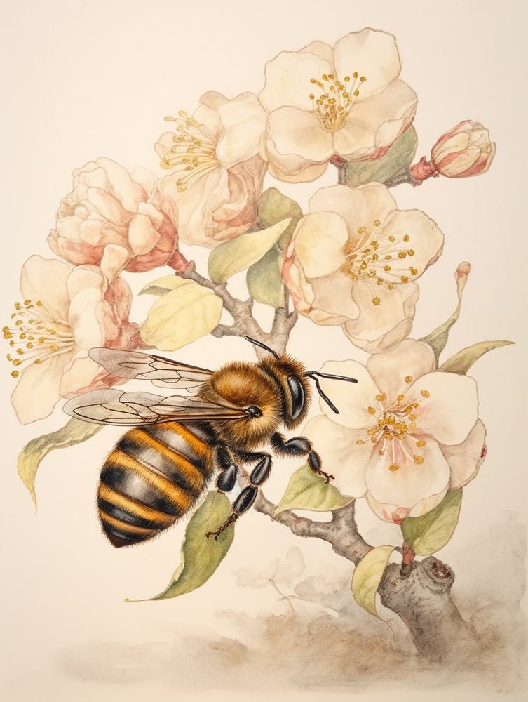 Storybook Animal Watercolour Honey Bee 2