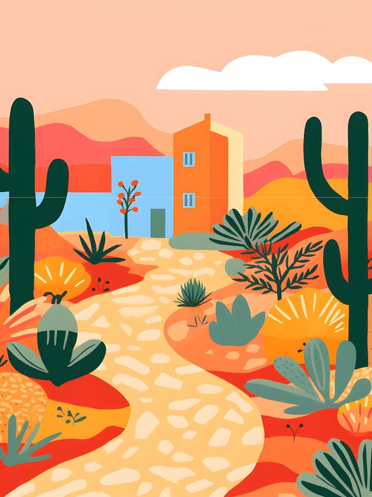 Boho Cactus In The Desert Matisse Inspired