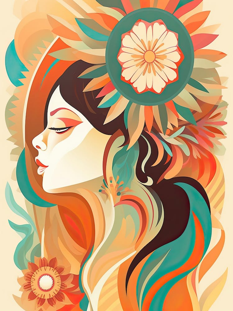 Bloom Body Woman Portrait Orange Tones 4