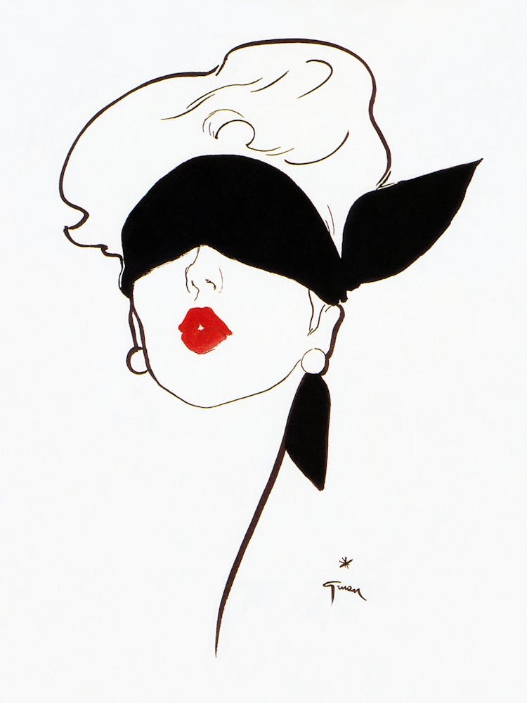 Blindfolded Woman, Vintage Fashion Art