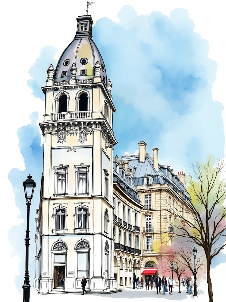 France Watercolor Sketch