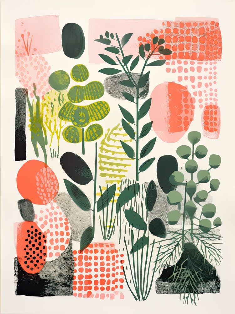 Humboldt Botanical Gardens Abstract Riso Style 1