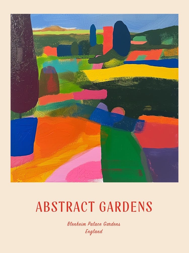 Colourful Gardens Blenheim Palace Gardens England 1 Red Poster