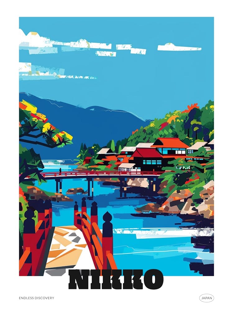 Nikko Japan 5 Colourful Travel Poster
