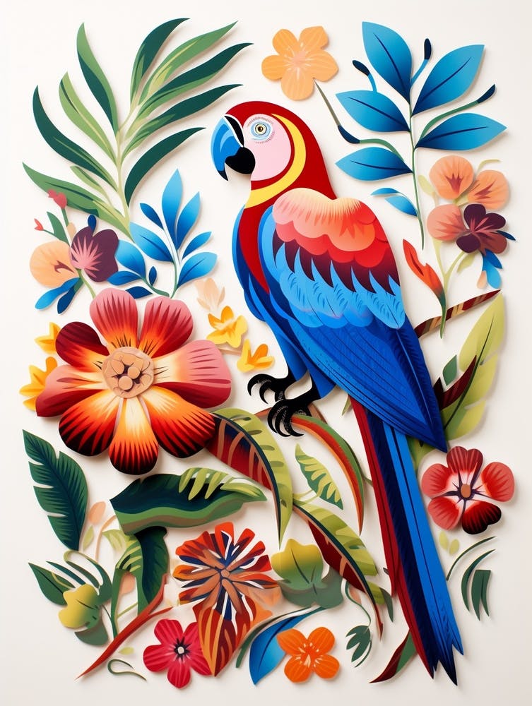 Scandinavian Bird Illustration Macaw 2