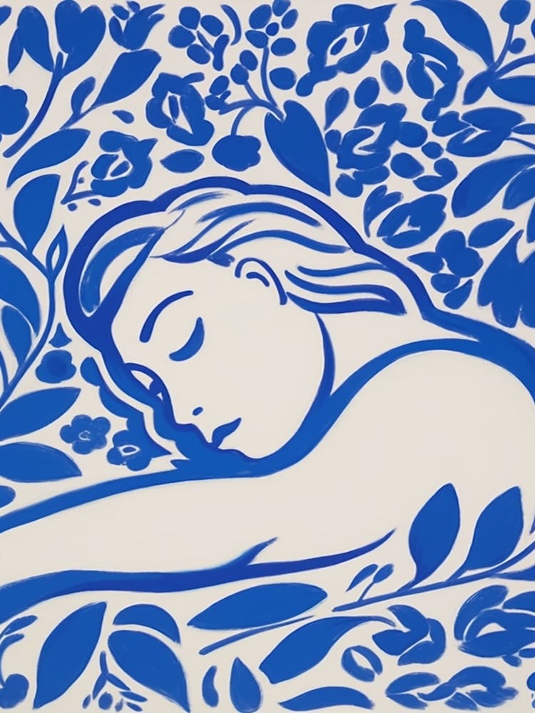 Blaue Frauen-Silhouette 1